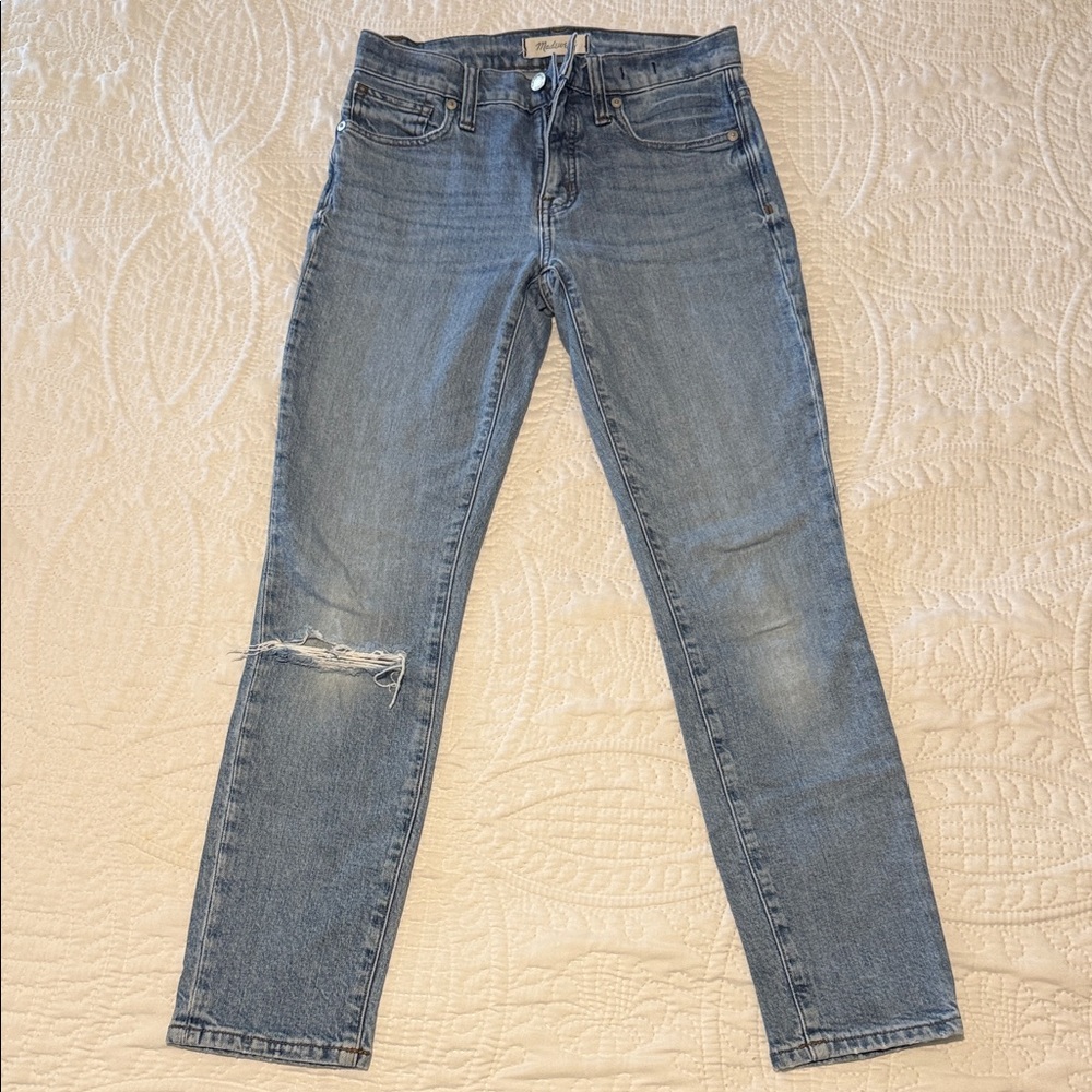 Madewell Distressed Light Blue Skinny Leg Jeans